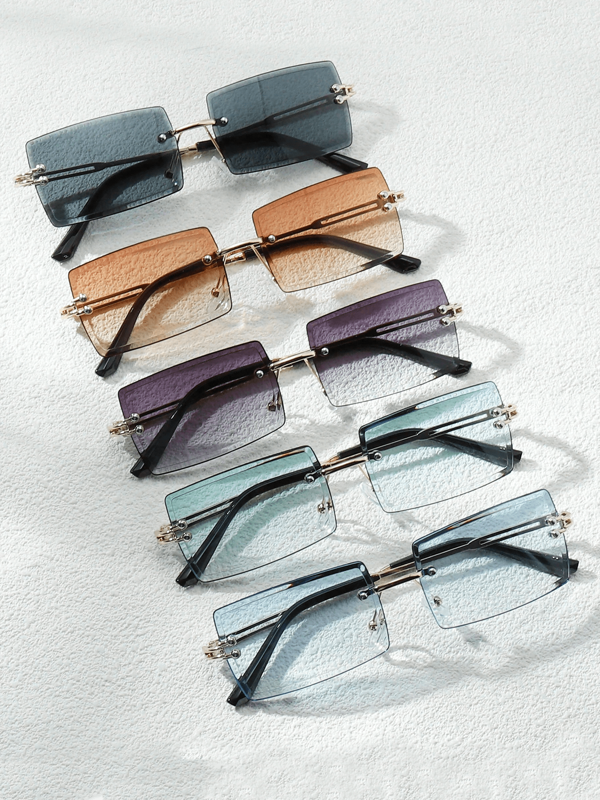 5 Stücke Herren Metallbrille im klassischen kleinen quadratischen Modell, ideal für tropische Strandurlaube, Outdoor-Aktivitäten und Sommerurlaub, Accessoires für Strand, Outdoor und Reisen