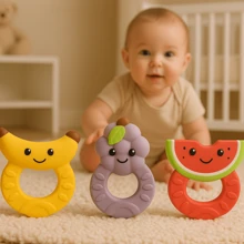 Mordedor Bebê 100% Natural Super Macio Alívio Gengiva Livre de BPA Colorido e Divertido Brinquedo Banho Textoy Presente