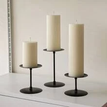 1pc, White Cylindrical Candle, Creative Design Ornament, Suitable For Home Decoration, Room Lighting, Wedding Candles, Etc., Atmosphere, Souvenirs, Holiday Gifts, Etc
