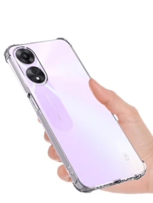 透明四角防摔外壳，适用于 OPPO 和 OnePlus 智能手机系列，手机壳，手机保护套，手机壳，手机套，防摔手机壳，透明手机壳，简约手机壳，纯色手机壳，透明手机壳，TPU 防摔手机壳（军用级防摔）防水防震防刮