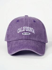 1 件刺绣“加州甜蜜海岸”水洗棒球帽，可调节户外防晒休闲帽，适合春季、秋季、旅行、海滩、男孩、Y2K 风格