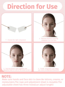 1 Set Of Face Tapes And Bandages, Includes 18 Pieces Of Invisible Face Tapes And 4 Adjustable Straps, Suitable For Neck, Jawline And Double Chin Area, Reusable And Fragrance-Free - Multicolor - View 7