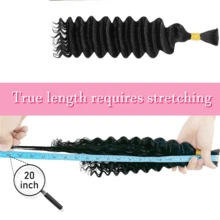 Deep Wave Bulk Hair For Braiding 20 Inch 2 Bundles 110g Natural Black Curly Braiding Hair For Boho Braids No Weft Wet And Wavy Braiding Hair Extensions (#1B,55g/Bundle) - Natural Black - View 8