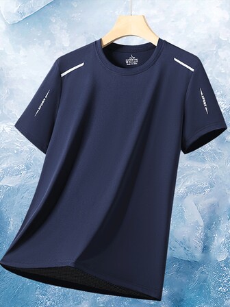 1 件女式速干 T 恤，冰丝圆领短袖衬衫，弹力吸汗速干运动衫，适合女性健身训练