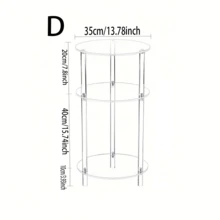 1 套亚克力圆形边桌，2 层透明小边桌，床头柜适用于小空间、客厅、卧室，易于组装和拆卸 - 彩色 - 查看 9