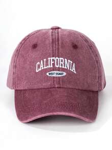 1 件刺绣“加州甜蜜海岸”水洗棒球帽，可调节户外防晒休闲帽，适合春季、秋季、旅行、海滩、男孩、Y2K 风格