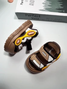 婴儿夏季凉鞋2025款0-12个月宝宝凉鞋防滑婴儿鞋适合幼儿 - 棕色 - 查看 4