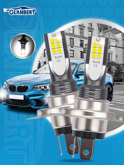GLANBERT 全新 2 件 LED 汽车雾灯 H7 H11 灯 雾灯泡 H1 H3 H4 远近光汽车照明