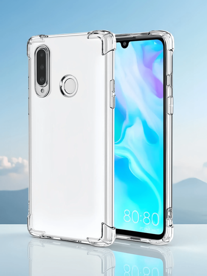 1pc Transparent 4-Corner Anti-Drop Protective Case Compatible With Huawei/HONOR Series Smartphones, Transparent Protective Case, Anti-Fall Phone Case, Minimalist Phone Case, Solid Color Phone Case, Transparent Phone Case, TPU Anti-Drop Phone Case (Military-Grade Anti-Drop) Waterproof Shockproof Scratch Resistant