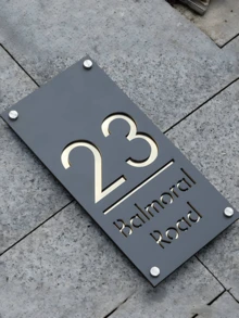 1pc Custom House Number, Modern 3D Engraved Double Layer Acrylic Customizable House Number Plate, Outdoor Street Address Sign, Durable Material, Elegant Design, Surface Mounted, Reusable, Multi-Purpose, Personalized,Christmas Gift Supplies - Multicolor - View 5