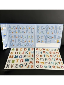 磁性字母拼图书：适合学龄前儿童的彩色字母学习套装，适合3-5岁儿童的冰箱贴
