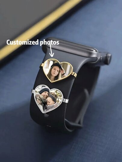 [One Piece Custom] Personalisierte Sublimations-Herz-förmige Uhrenverzierung, personalisierte Foto-Uhrenschmuck-Anhänger, Uhrenanhänger, Jahrestags-Geschenk, Hochzeitsgeschenk