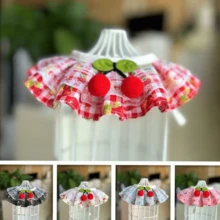 1pc Fresh Rural Style Pet Scarf, Puppy Cat, Little Teddy Bear, Dog Drool Bib, Bib, Neck Accessory - Red - View 1