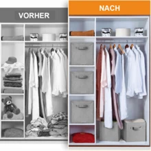 12er Set 27 x 27 x 28cm Aufbewahrungsbox Spielkiste Regalkorb Faltkiste Korb Stoff Box,ragbare Behälter, staub- und feuchtigkeitsbeständig, - Grau - Übersicht 8
