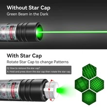 High-Power Laser Pointer Pen, Laser Handheld Flashlight With Red/Green Laser Beam, Pet Training & Cat Interactive Toy, Aluminum Alloy Body, USB Rechargeable, Assorted Starry Sky Patterns, Suitable For Various Scenes Like Screen Pointing, Engineering Guidance, Cat Interaction, Outdoor Camping, Astronomy Stargazing - Multicolor - View 5