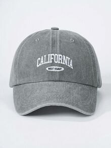 1 件刺绣“加州甜蜜海岸”水洗棒球帽，可调节户外防晒休闲帽，适合春季、秋季、旅行、海滩、男孩、Y2K 风格