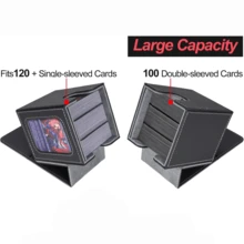 MTG Deck Box With Commander Window Display Leather Deck Case, Holds 100 Double Sleeved TCG Cards - Multicolor - View 3