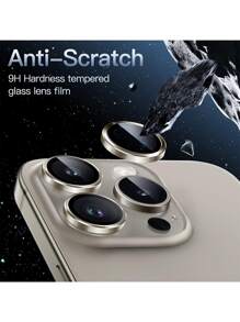 Yezodawee Camera Lens Protector Compatible With IPhone 17 Pro Max 17 Pro 17 Air 17, 16 Pro Max Ultra-Tough HD Individual Lens Protectors, Scratch Resistant, Ultra-Thin Tempered Glass Anti-Scratch Lens Cover 9H Tempered Glass Metal Camera Screen Protector Shockproof Camera Cover Ring -3 Pcs Titanium Grey