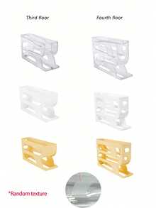 1pc Light Transparent 3/4-Tier Sliding Egg Dispenser, Automatic Rolling Shatterproof Holder For Fridge & Countertop, Easy-Clean, Washable, Industrial Food Supply Equipment,Space-Saving Refrigerator Side Door Storage Rack For Kitchen Organization,Egg Storage Box - Multicolor - View 8