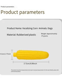 1pc Pet Corn Squeaky Chew Toy, Dog Realistic Yellow Corn Shaped Screaming Chicken Plush Toy, TPR Material, Interactive Chewing Biting Teeth Grinding Toy For Pets