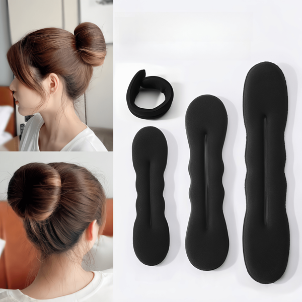 2pcDaily Commute Party Lazy Hair Coil Simple Fluffy Balls Hair Ornament Women's Hair Tie Hair Clips Hair Styling Tool