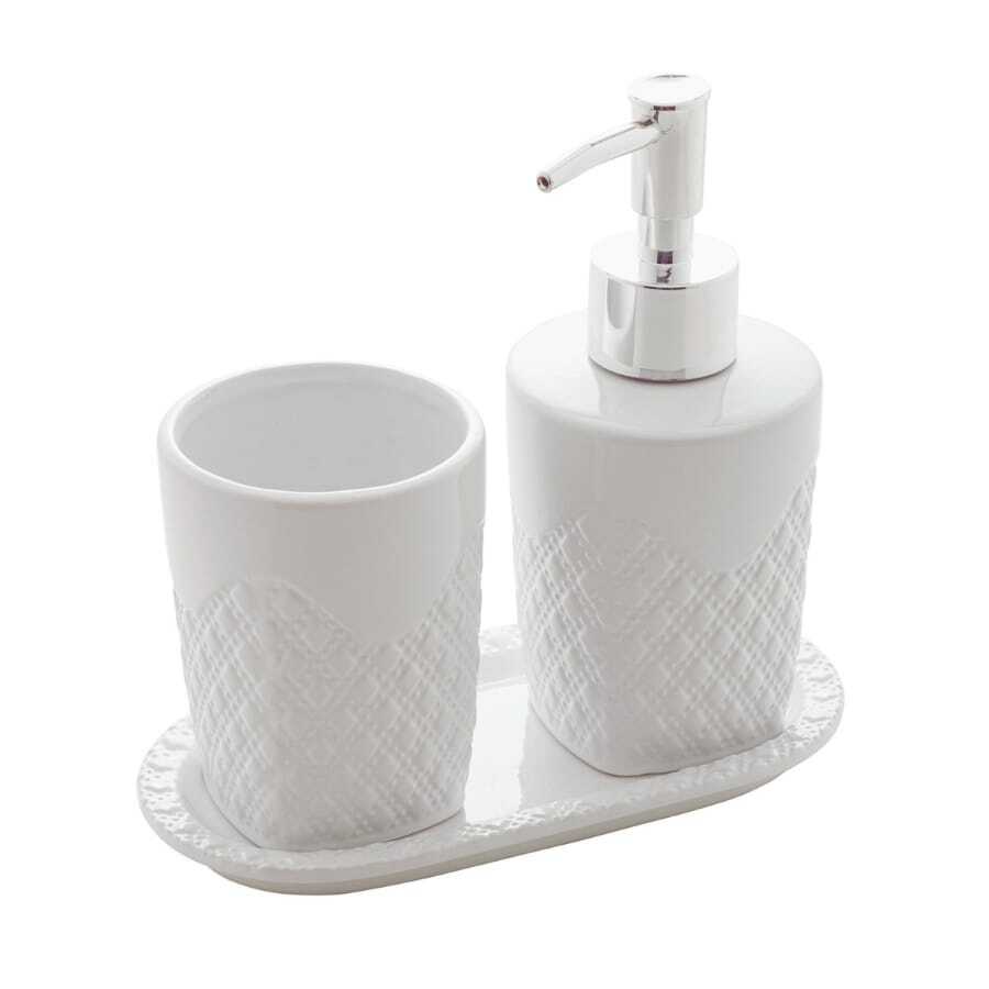 3-Piece Summit White And Silver Bathroom Washbasin Kit - Lyor - trắng - Xem 1