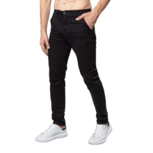 Calça esporte Fino Masculina Social Elegante Bolso faca Embutido  Todos    Skinny    Botão  Zíper - Preto - Visão 4