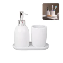 3-Piece London White And Silver Lavatory Bathroom Kit - Lyor - 白色 - 查看 3