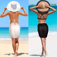 Vestito da spiaggia da donna, coprispalle costumi da bagno, pareo per bikini, minigonna trasparente, abito da spiaggia trasparente, coprispalle, abbigliamento da bagno