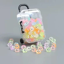 20/30 Stücke Mini Cartoon leuchtende Holzkohle Kugeln, leuchtende Fee Miniaturfiguren mit Koffer Simulationsmodell, leuchtender Kleingegenstand Spielzeug zum selbst basteln, Mini Figur, Miniatur Koffer Spielzeughaus Geburtstaggeschenk