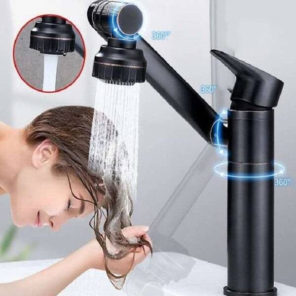 1080 Degree Swivel Faucet, Bathroom Sink Faucet With Big Angle Rotate Spray, Multifunctional 2 Water Mode Robotic Arm Faucet With Water Gloss, Kitchen Sink Faucet For Bathroom