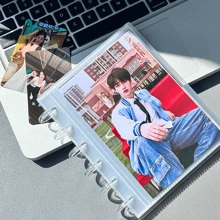 Youcheng Youpin 1 peça de álbum de fotos fofo 4x6, fichário de fotos de cartão postal Kpop de 6 pol., livreto de adesivos faça você mesmo em cores sólidas, preto/branco/transparente, álbum de fotos de grade única em atmosfera simples e de cor sólida, folhas soltas de PP, sem ácido e sem PVC, para armazenar cartões de fotos, armazenamento e exibição de fotos de família