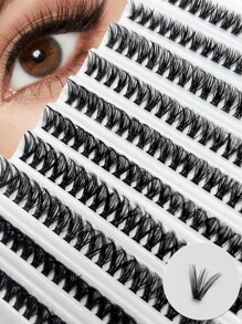10 Rows 200pcs D Curl Cluster Lashes Self-Grafted 8-16MM Eyelashes Segmented Eyelashes Extensions At Home