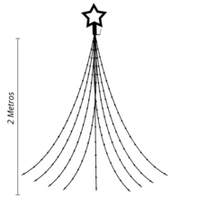 Luz led de cascada estrella luces de cascada de estrellas decoraciones navideñas luces de cadena árbol de Navidad decoraciones árbol de Navidad decoración dormitorio colgante árbol de Navidad perfectas para ambientación temática Halloween - Blanco - Ver 2