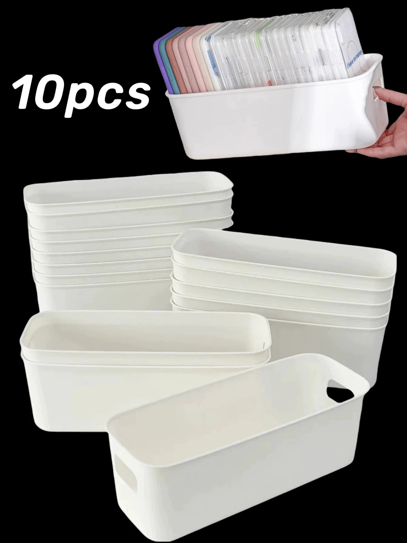 Bath Storage Storageegg Storage Drawer Boxtissue Storage Box Storage White Stackable Storage Box With Handle-Multifunctional, Lightweight Plastic Storage Box For Bathroom Necessities, Snacks, Underwear And Crafts Bathroom Organizer Bathroom Decor Summer