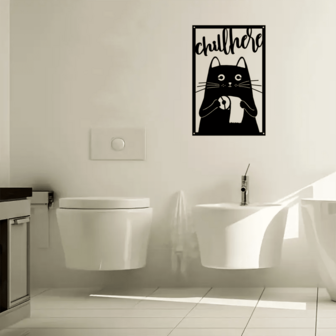 1pc Metallic "Relax Here" Decorative Sign, Metal Wall Art - Hollow Metal Silhouette Art, Metal Craft, Elegant Home Decor Gift, Suitable For Living Room, Bedroom, Study Or Outdoor Spaces Room Decor Bedroom Decor Wall Decor