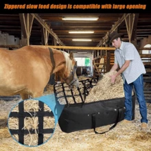 1pc Foldable Polyester Hay Bag, Portable Carrier Bag For Livestock Feed, Horse Feed Bag
