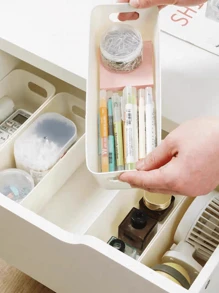 Bath Storage Storageegg Storage Drawer Boxtissue Storage Box Storage White Stackable Storage Box With Handle-Multifunctional, Lightweight Plastic Storage Box For Bathroom Necessities, Snacks, Underwear And Crafts Bathroom Organizer Bathroom Decor Summer