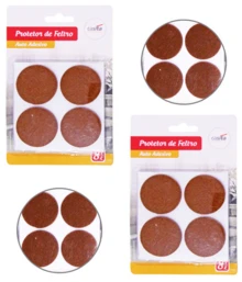 Adhesive Protector Kit 16 Pieces 40 Mm 4 Cm Brown Felt Round Foot Chair ...