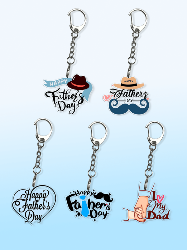 1pc Father's Day Acrylic Key Chain Gift For Dad, Can Be Used As Backpack Decor, Bag Pendant, Schoolbag Accessory, Wallet Charm, Family Collection Item, Best Dad Gift, Cartoon Acrylic Car Accessories Bag Charm Backpack For School