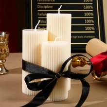1pc, White Cylindrical Candle, Creative Design Ornament, Suitable For Home Decoration, Room Lighting, Wedding Candles, Etc., Atmosphere, Souvenirs, Holiday Gifts, Etc