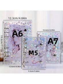 Copertina trasparente in PVC con anelli a 6 per taccuino A6/A7/M5, articoli da cancelleria per il ritorno a scuola