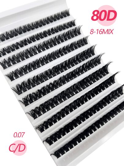 10 Rows 200pcs Self-Grafted 8-16MM Eyelashes Segmented Eyelashes Extensions At Home