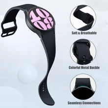Compatible avec Galaxy Watch 7/6/5/4 40 mm 44 mm/Bracelet Classic 43 mm 47 mm, bracelet sans couture, bracelet de remplacement en silicone super doux de 20 mm pour sport, convenant aux hommes et aux femmes (sans montre)