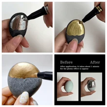 Chrome Mirror Marker Pen,Silver/Golden/Copper, Metal Reflective Marker, Chrome-Plated Mirror Effect Marker, 2mm Pen Tip,Quick Drying And Waterproof, Suitable For Rocks, Walls, Cups, Ceramics And Glass Crafts,Ideal For Painting, Graffiti, Highlight Markings And Crafts DIY Back To School