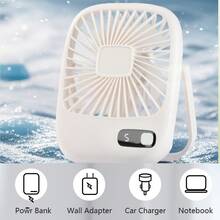1pc Portable Desktop Fan 1200mAh Battery Digital Display Thin And Lightweight 5 Fan Levels - Multicolor - View 6