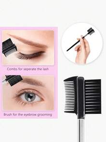 16/7/5/2件套，不锈钢睫毛夹套装，包含1个睫毛夹、1个睫毛梳、2个睫毛滚轮、1个斜角双头眉刷、1个眉刷和10个用于睫毛和眉毛的硅胶替换垫，温和呵护睫毛，提拉睫毛，放大眼睛，适合日常化妆打扮，便携可出门，可作为生日礼物送给朋友 - 彩色 - 查看 5