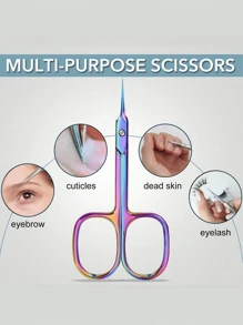 Forbici per cuticole in acciaio inossidabile con punta curva di precisione - Confezione da 1 paio di forbici per unghie ambidestre, inodori, con impugnatura antiscivolo per manicure e pedicure, forbici per cuticole in stile russo per pre-trattamento, forbici per unghie a punta, forbici da bellezza con lama a quattro lati, ideali per vacanze, spiaggia, set da viaggio, forniture per unghie, strumenti per unghie, strumenti per arte di unghie, rientro a scuola, unghie, strumenti per unghie finte