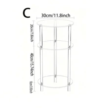1 套亚克力圆形边桌，2 层透明小边桌，床头柜适用于小空间、客厅、卧室，易于组装和拆卸 - 彩色 - 查看 12