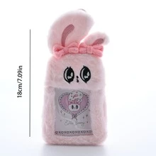 2025 新款可爱大眼甜心兔子娃娃钥匙扣小雕像、社交媒体兔子挂饰、节日/生日礼物 - 彩色 - 查看 6